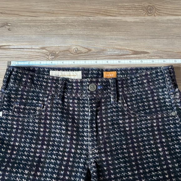 Pilcro and the Letterpress Serif fit Corduroy Print Pants Navy multi Womens 27 - Picture 6 of 13